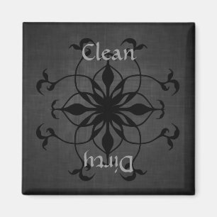 Gothische schone of vuile vaatwasmachine magnet