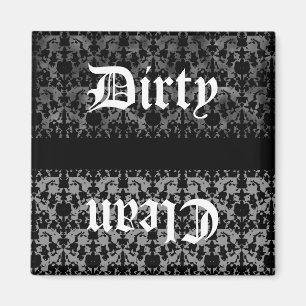 Gothische schone of vuile vaatwasmachine magnet