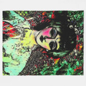 Gothische Schoonheid Portret Fleece Deken (Voorkant (Horizontaal))