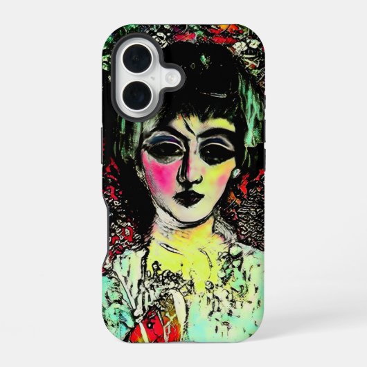 Gothische schoonheidsportret iPhone 16 hoesje (Achterkant)