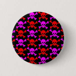 GOTHISCHE SCHULLEN RODE PINK RONDE BUTTON 5,7 CM