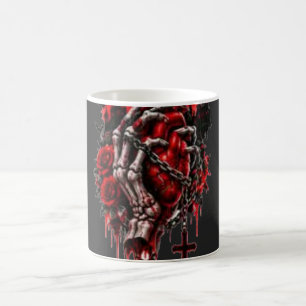 Gothische skelet handen rode rozen Halloween horro Koffiemok