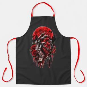 Gothische skelet handen rode rozen Halloween horro Schort