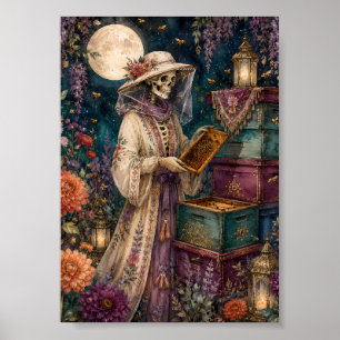 Gothische Skelet Imker Kunst Whimsigoth Tuin Poster