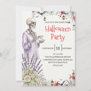 Gothische skelet man Halloween-feest uitnodiging