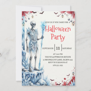 Gothische skelet man Halloween-feest uitnodiging