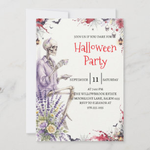 Gothische skelet man Halloween-feest uitnodiging