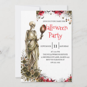 Gothische skelet man Halloween-feest uitnodiging