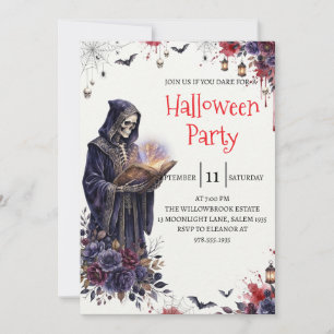 Gothische skelet man Halloween-feest uitnodiging