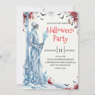 Gothische skelet man Halloween-feest uitnodiging