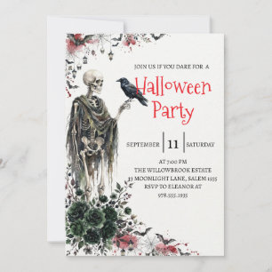 Gothische skelet man Halloween-feest uitnodiging