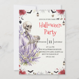 Gothische skelet man Halloween-feest uitnodiging
