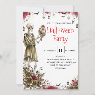 Gothische skelet man Halloween-feest uitnodiging