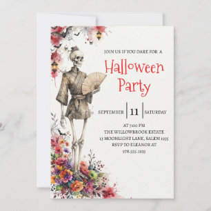 Gothische skelet man Halloween-feest uitnodiging