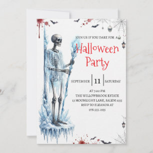 Gothische skelet man Halloween-feest uitnodiging