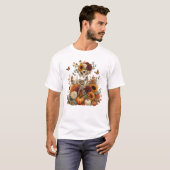 Gothische Skelet Pompoen Halloween  T-shirt (Voorkant volledig)