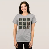 Gothische Skelet Rendier & Krans Stempel Raster Da Tri-Blend Shirt (Voorkant volledig)
