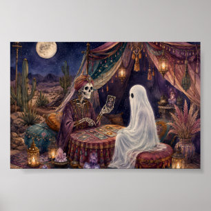 Gothische Skelet Tarotlezer Whimsigoth Geest Kunst Poster