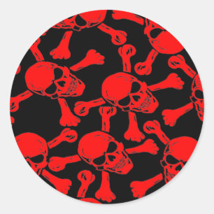 GOTHISCHE SKULLEN KROSSBONNEN PATROON RONDE STICKER