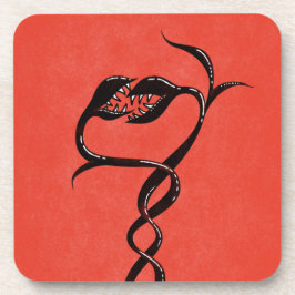 Gothische slangen rood en zwart bier onderzetter