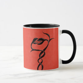 Gothische slangen rood en zwart mok