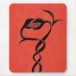 Gothische slangen rood en zwart muismat