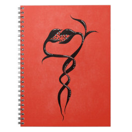 Gothische slangen rood en zwart notitieboek