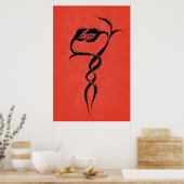 Gothische slangen rood en zwart poster (Keuken)