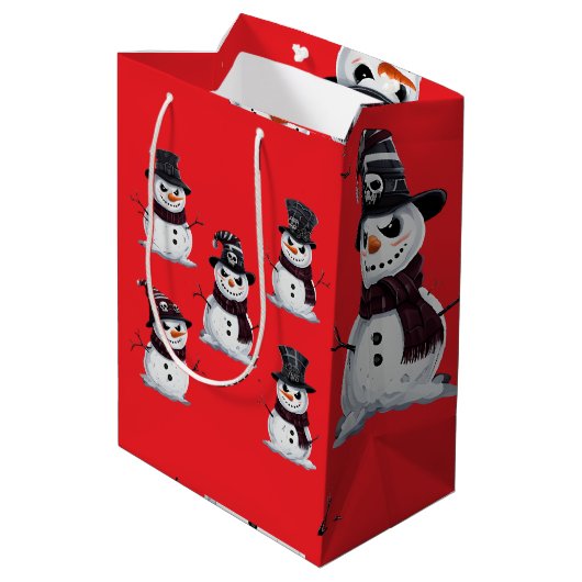 Gothische Sneeuwman Medium Cadeauzakje (Achterkant Gekanteld)