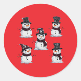 Gothische Sneeuwman Ronde Sticker