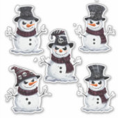 Gothische Sneeuwman Sticker (Voorkant)