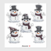 Gothische Sneeuwman Sticker (Vel)
