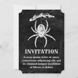 Gothische spin die aan tak hangt uitnodiging