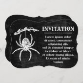 Gothische spin hangend aan tak uitnodiging (Voorkant / Achterkant)