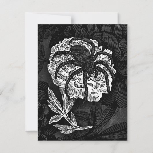 Gothische spin op bloem bedankkaart (Achterkant)