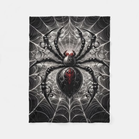 Gothische spin op web donkere fantasie fleece deke deken (Voorkant)