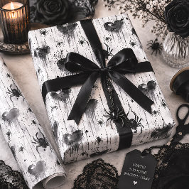 Gothische spinnenweb harten spooky cadeaupapier