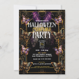 Gothische Sprookjesvlinder & Vleermuis Halloweenfe Kaart