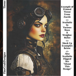 Gothische Steampunk Vrouw, Industrieel EH9R Découp Tissuepapier