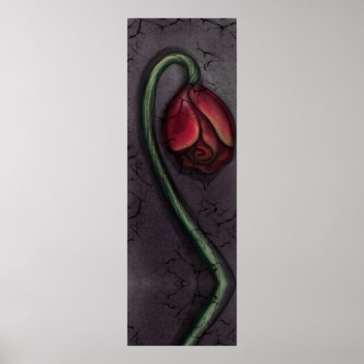 Gothische stervende roos griezelhuis kunst poster (Voorkant)