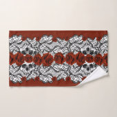 Gothische stijl, zwarte kant, schedels en rode roz bad handdoek (Handdoek)