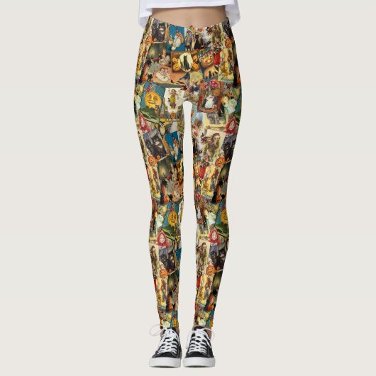 Gothische traditionele  Halloween-groeten Leggings (Voorkant)