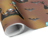 Gothische truc-of-treat spderweb herhaling cadeaupapier (Rol Hoek)