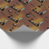 Gothische truc-of-treat spderweb herhaling cadeaupapier (Hoek)