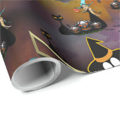 Gothische truc-of-treat spderweb herhaling cadeaupapier (Rol Hoek)