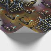 Gothische truc-of-treat spderweb herhaling cadeaupapier (Hoek)