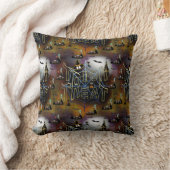 Gothische truc-of-treat spderweb herhaling kussen (Deken)