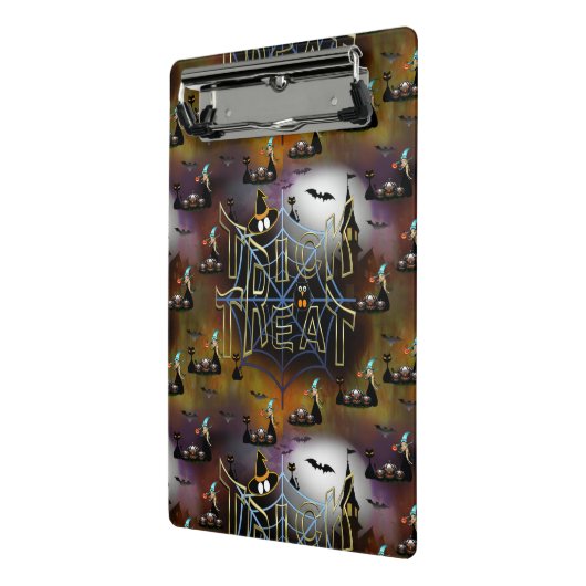 Gothische truc-of-treat spderweb herhaling mini klembord (Angled2)