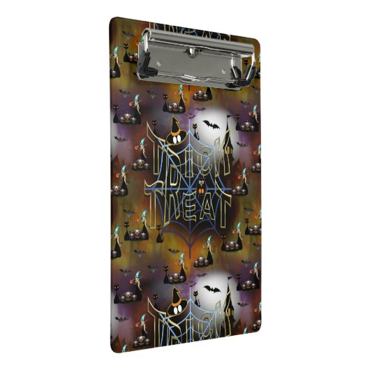 Gothische truc-of-treat spderweb herhaling mini klembord (Schuin)