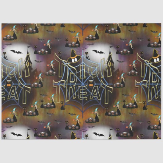 Gothische truc-of-treat spderweb herhaling tissuepapier (Voorkant)